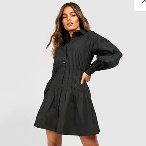 Boohoo WHITE Button Up Corset Dress